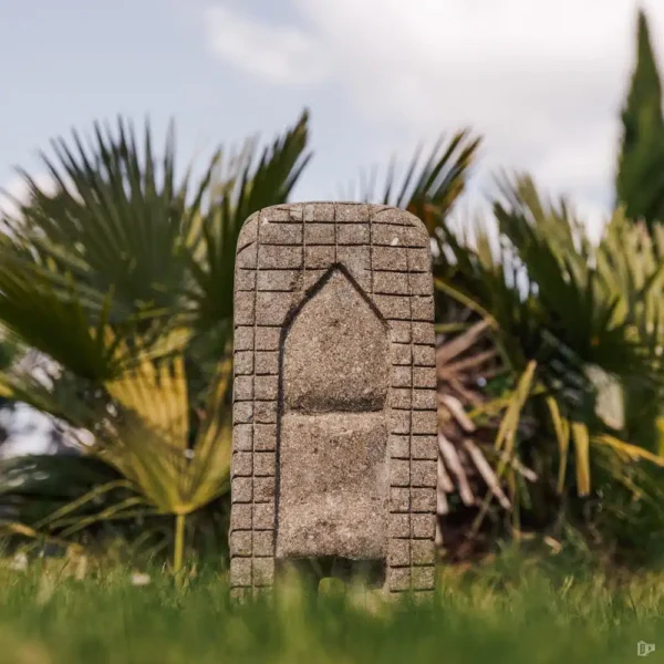 Statue Tiki polynésien en pierre volcanique pour jardin extérieur – 50cm, style primitif – Image 3