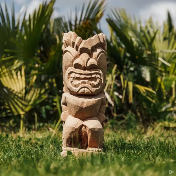 Statue Tiki, totem en bois de cocotier pour extérieur – 50cm Sumbawa – Image 2