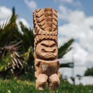 Totem tiki Polynésie en bois de cocotier 50cm – Hawai