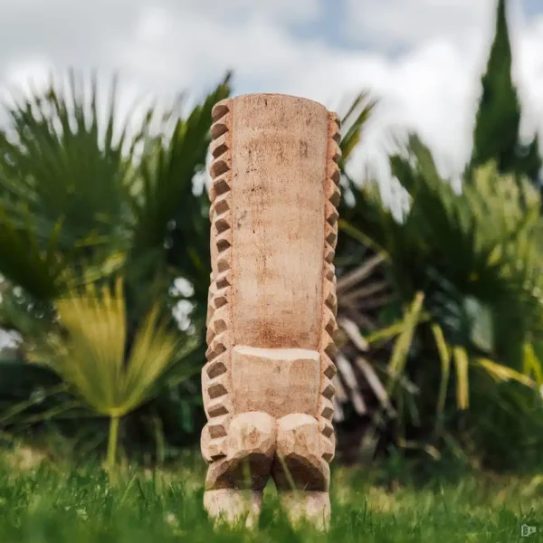 Totem tiki Polynésie en bois de cocotier 50cm – Hawai – Image 3
