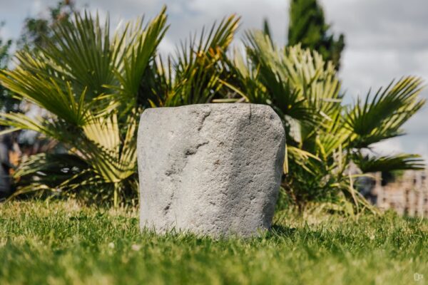 Banc Tabouret de Jardin ou Socle pour Statue Extérieur en Pierre de Rivière Naturelle 50cm – Image 3