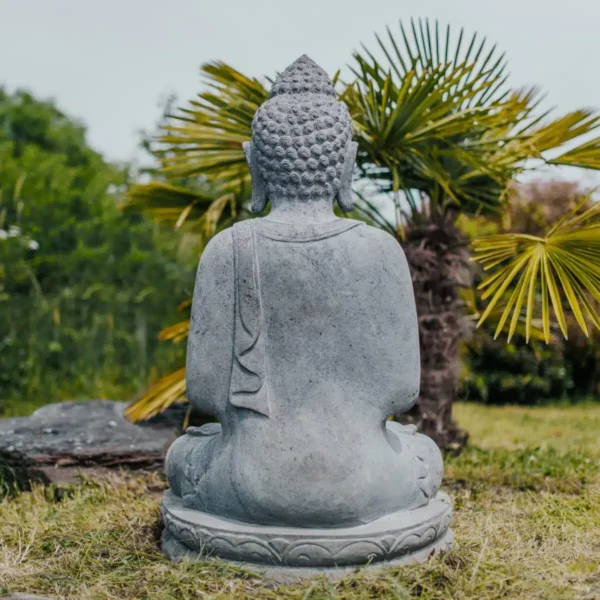 Bouddha assis zen position remerciement en pierre naturelle premium 100 cm – Image 4
