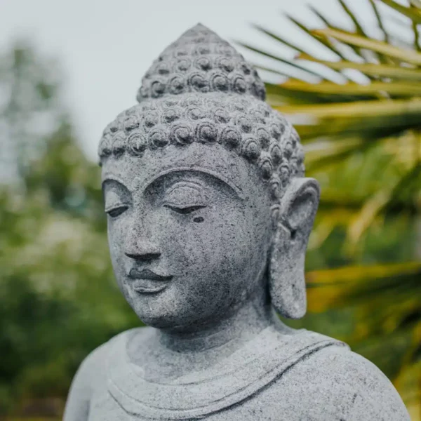 Bouddha assis zen position remerciement en pierre naturelle premium 100 cm – Image 2