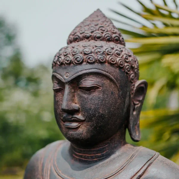Bouddha assis zen en pierre naturelle premium – 100cm – Image 2
