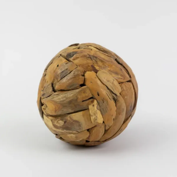 Boule déco jardin en bois de teck massif Ø20/30/40/50/60cm – Image 7