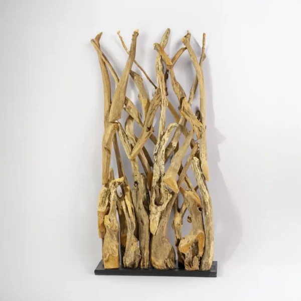 Cloison de séparation en bois de teck naturel 100 x 200cm – Noah