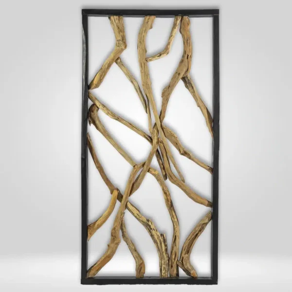 Cloison de séparation en bois de teck naturel 100 x 200cm – Kaï