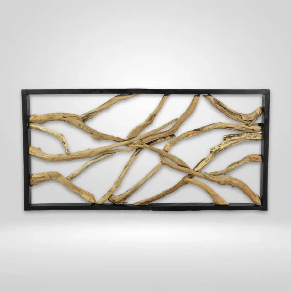 Cloison de séparation en bois de teck naturel 100 x 200cm – Kaï – Image 2