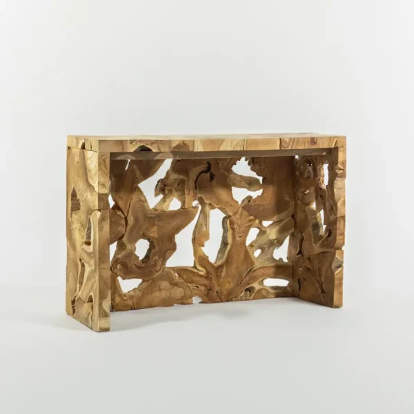 Console en bois massif de teck naturel 120cm – Miniou – Image 2