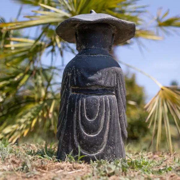 Statue de moine Shaolin, statuette noir antique 60cm – Image 3