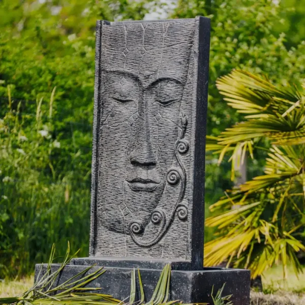 Fontaine Mur d’eau Visage de Bouddha avec Bassin 140cm – Image 2
