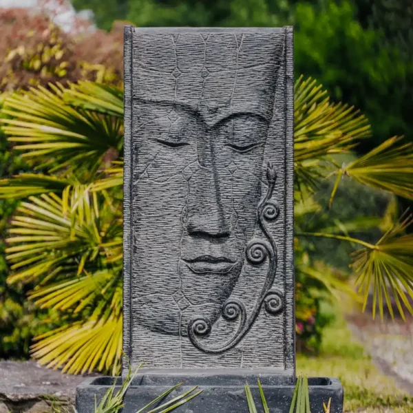 Fontaine Mur d’eau Visage de Bouddha avec Bassin 140cm – Image 3