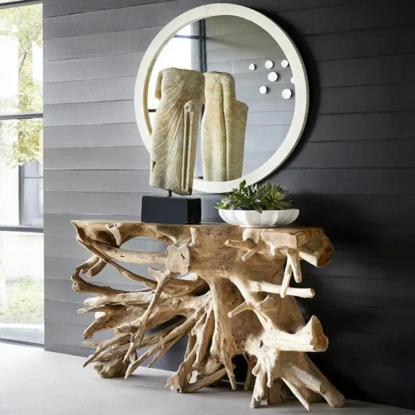 Console en Bois Massif Racine de Teck Naturelle 120cm - Kate – Image 2