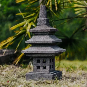 Lampe Japonaise Lanterne Pagode Statue de Jardin en Pierre de Lave 55cm – Katsura