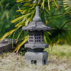 Lampe Japonaise Lanterne Pagode Statue de Jardin en Pierre de Lave 60cm – Sumida