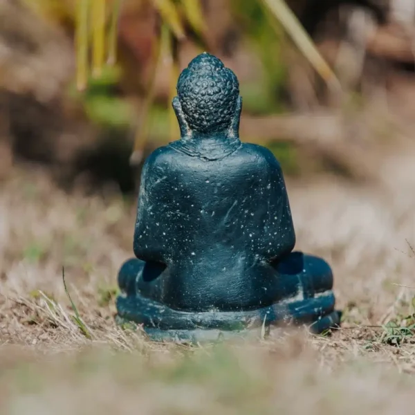 Statue de Bouddha assis méditation noir antique 30cm – Image 3