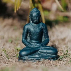 Statue de Bouddha assis méditation noir antique 30cm