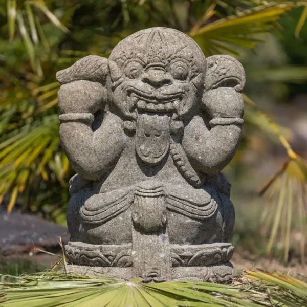 Statue Ganesh assis en pierre naturelle 75cm – Image 2