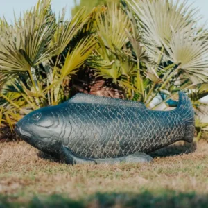 Statue de jardin poisson carpe koi japonaise longueur 107cm