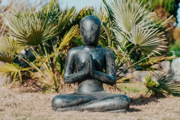 Statue de jardin Salamba Yoga Position Sukhasana Gratitude 82cm – Image 3