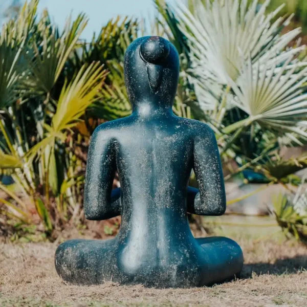 Statue de jardin Salamba Yoga Position Sukhasana Gratitude 82cm – Image 4