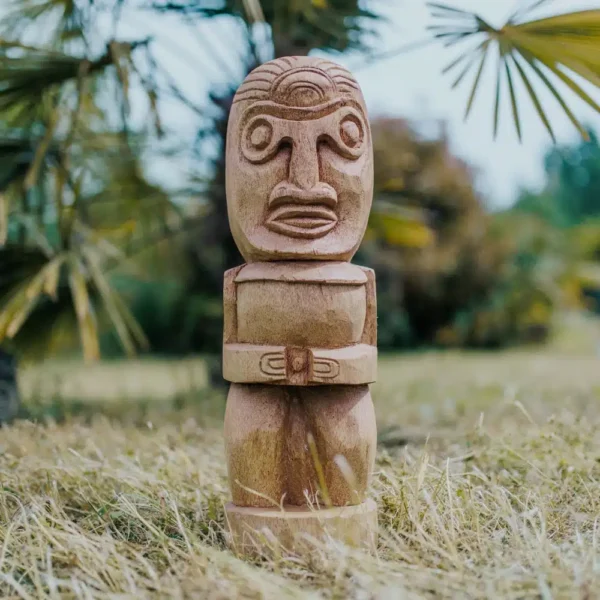 Statue de jardin – Totem tiki de Polynésie en bois de cocotier 50cm – Sumba – Image 3