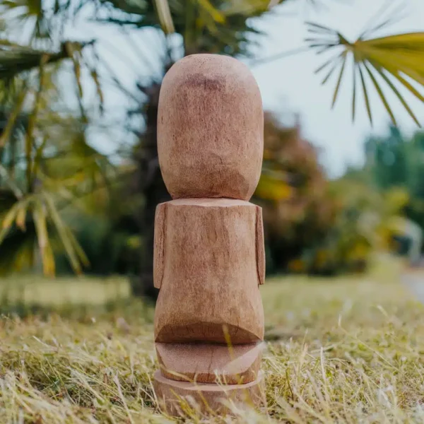 Statue de jardin – Totem tiki de Polynésie en bois de cocotier 50cm – Sumba – Image 4