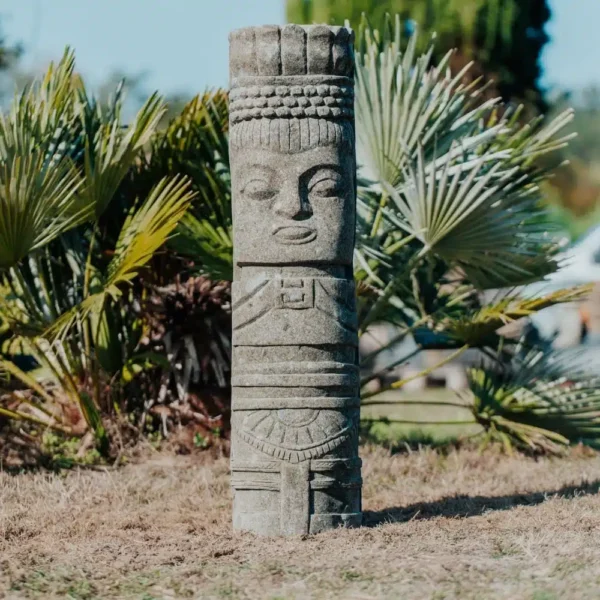 Statue de jardin – totem tiki de Polynésie en pierre volcanique 100cm – Inca
