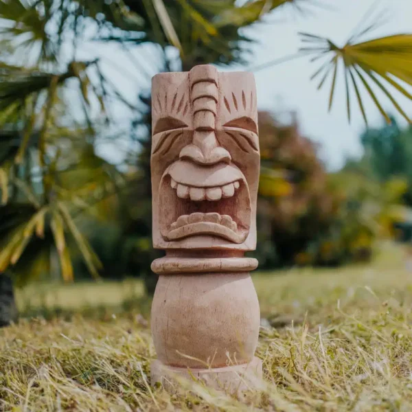 Statue de jardin – Totem Tiki polynésie en Bois de cocotier 50cm – Lombok – Image 3