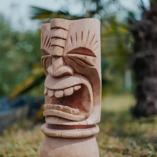 Statue de jardin – Totem Tiki polynésie en Bois de cocotier 50cm – Lombok – Image 2
