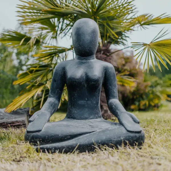 Statue de jardin Salamba Yoga Position Sukhasana Main sur les Genoux 83cm – Image 2