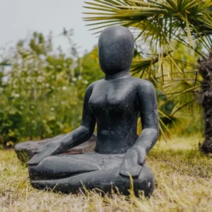 Statue de jardin Salamba Yoga Position Sukhasana Main sur les Genoux 83cm
