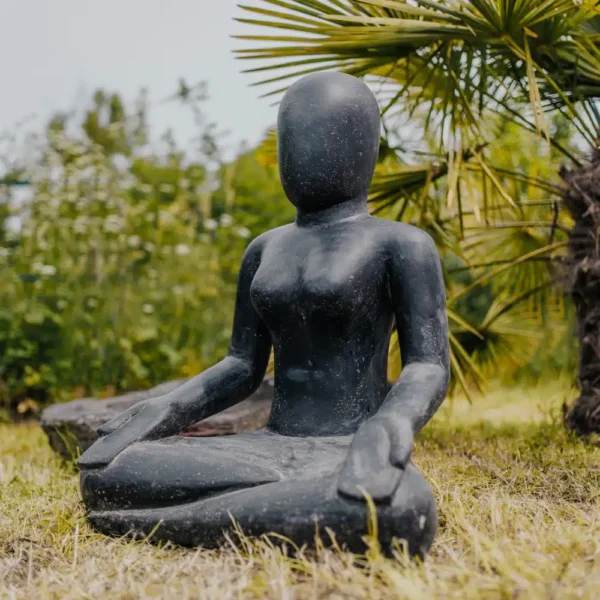 Statue de jardin Salamba Yoga Position Sukhasana Main sur les Genoux 83cm