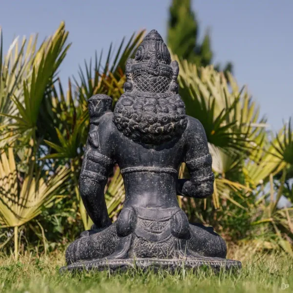 Statue déesse fertilité Dewi assise, extérieur noir antique 73 cm – Image 4