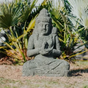 Statue déesse fertilité Dewi assise en pierre naturelle 75cm