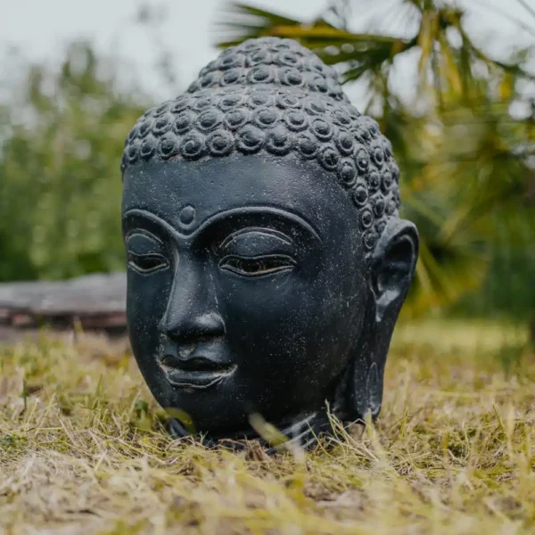 Statue fontaine de jardin tête de bouddha 50cm – Image 2