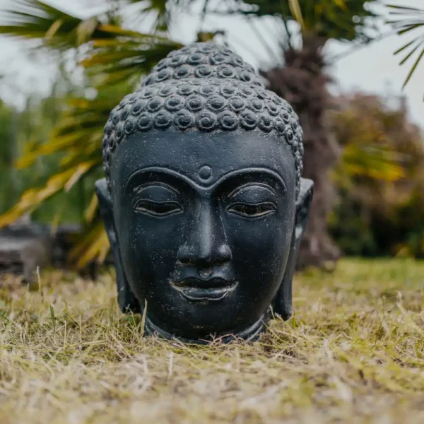 Statue fontaine de jardin tête de bouddha 50cm