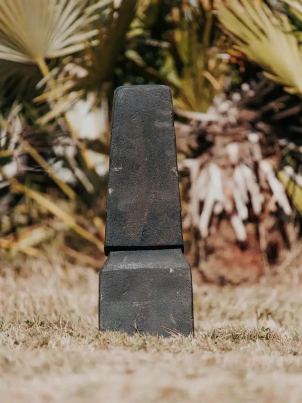Statue île de pâques MOAI pour extérieur jardin en pierre volcanique naturelle antique 50cm – Image 2