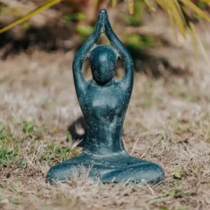 Statue Jardin Salamba Yoga Main au Ciel Noir Antique 30cm