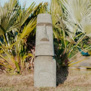 Statue MOAÏ de jardin en pierre volcanique de 75 cm