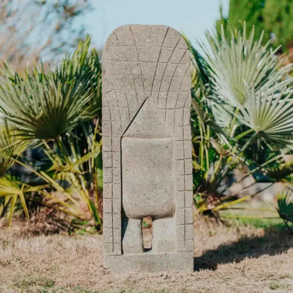 Statue tiki totem en pierre volcanique 100cm – décor polynésien jardin extérieur – Primitif – Image 4