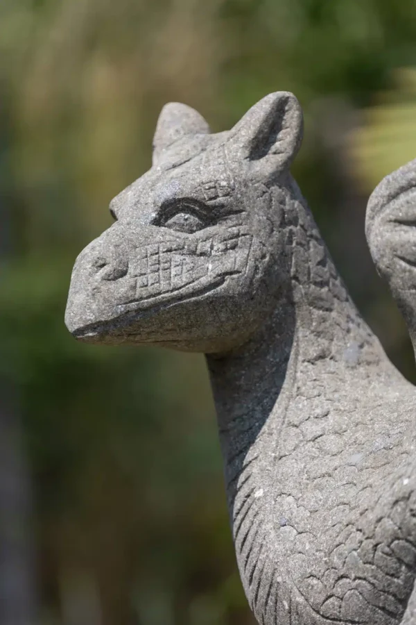 Statue de jardin extérieur dragon en pierre naturelle 70cm – Image 2