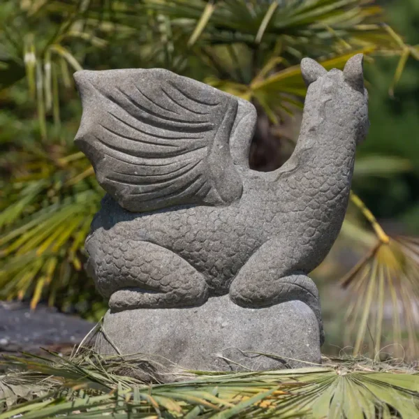 Statue de jardin extérieur dragon en pierre naturelle 70cm – Image 4