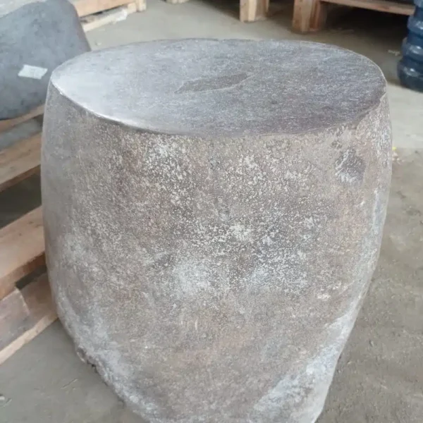 Banc Tabouret de Jardin ou Socle pour Statue Extérieur en Pierre de Rivière Naturelle 50cm – Image 2