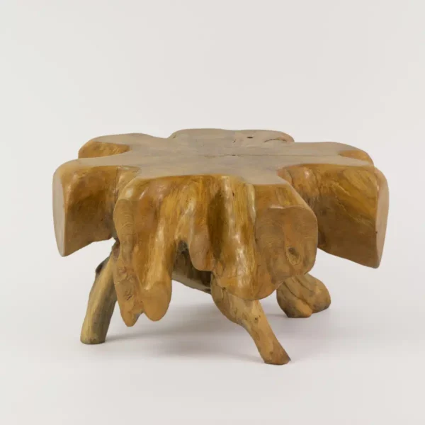 Table Basse Design en Racine de Teck Bois Massif 82cm Cathy