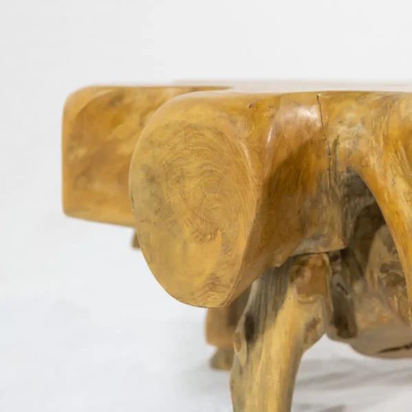 Table Basse Design en Racine de Teck Bois Massif 82cm Cathy – Image 2
