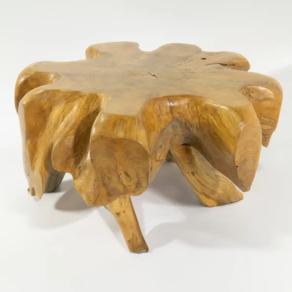 Table Basse Design en Racine de Teck Bois Massif 82cm Cathy – Image 3