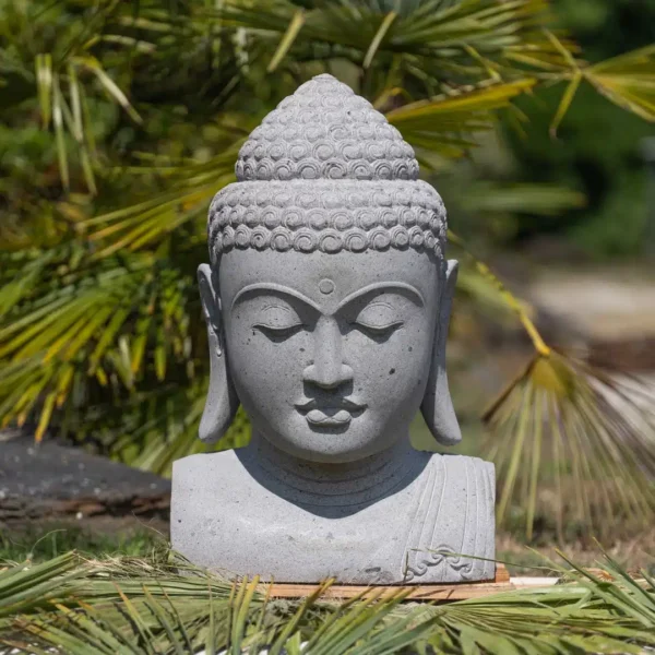 Buste de Bouddha en pierre naturelle premium 80 cm