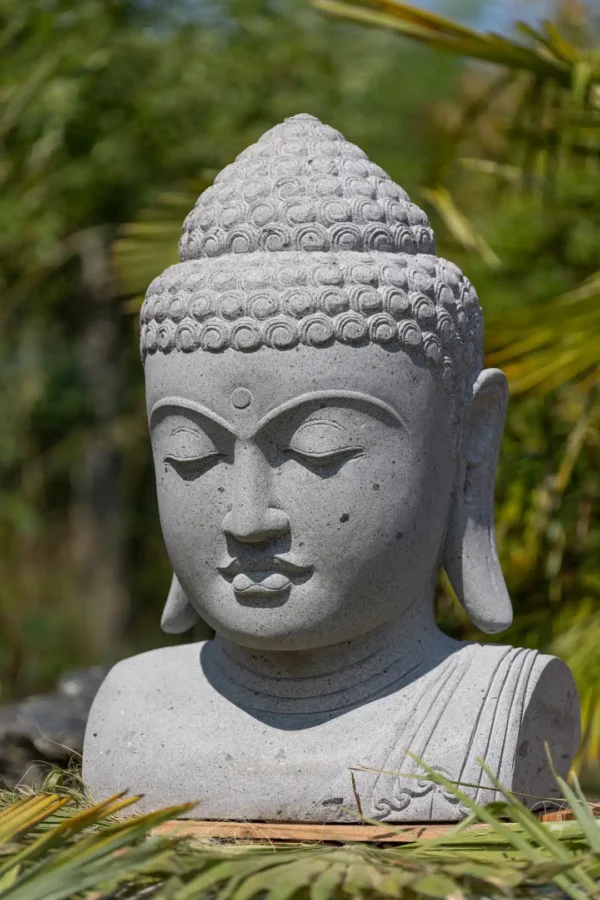 Buste de Bouddha en pierre naturelle premium 80 cm – Image 4