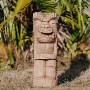 Statue de jardin tiki Polynésie en bois de cocotier 50cm – Gili